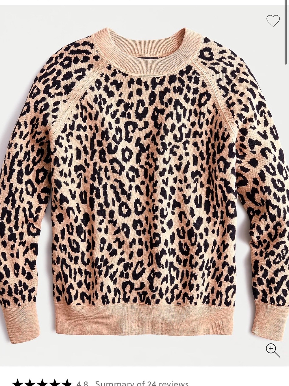 J Crew Boyfriend crewneck sweater in leopard-print Re-Imagined Wool